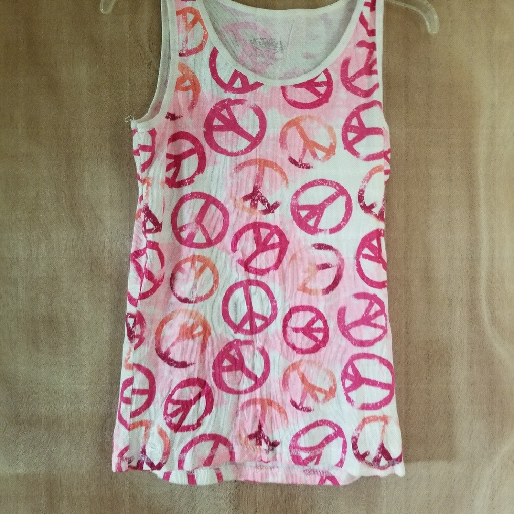 Justice Peace Sign Tank Top - Size 20
